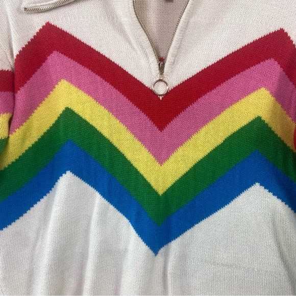 Show Me Your Mumu Weston Half Zip Pullover in Rainbow Slope. Size Small - Picture 5 of 11